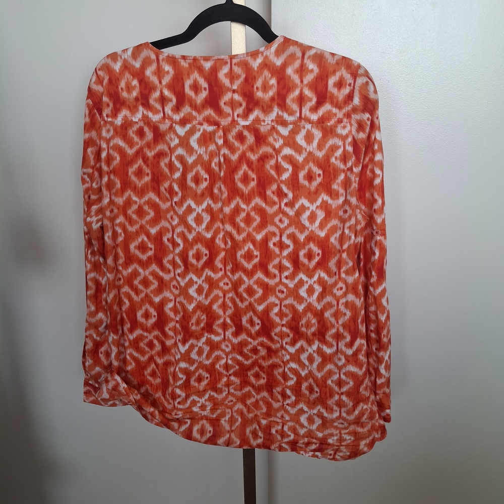 Michael Kors Orange Patterned Blouse - image 3